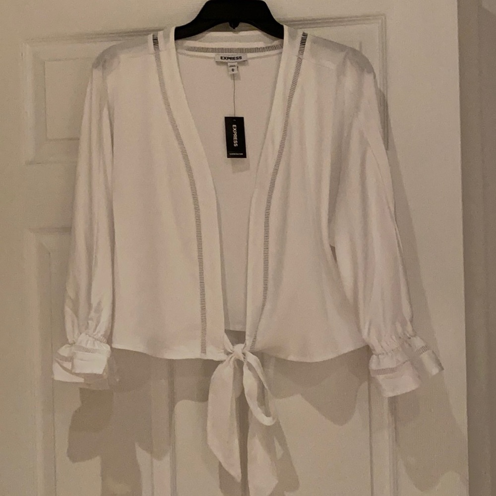 Express tie front crochet top